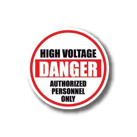 Ergomat 12in CIRCLE SIGNS - High Voltage Danger Authorized Personnel Only DSV-SIGN 144 #1946 -UEN